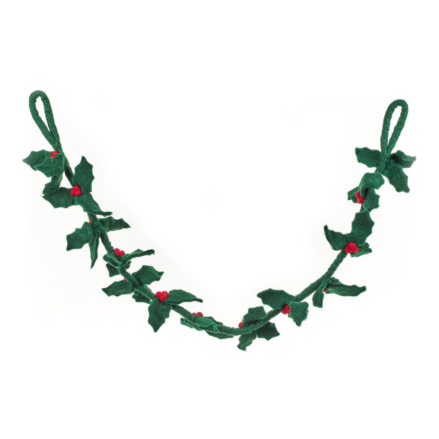 Needle Felt Christmas Garland - Holly Christmas decoration