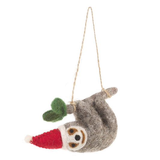 Needle Felt Sloth Christmas Tree Decoration | Handmade and Fair Trade decoration