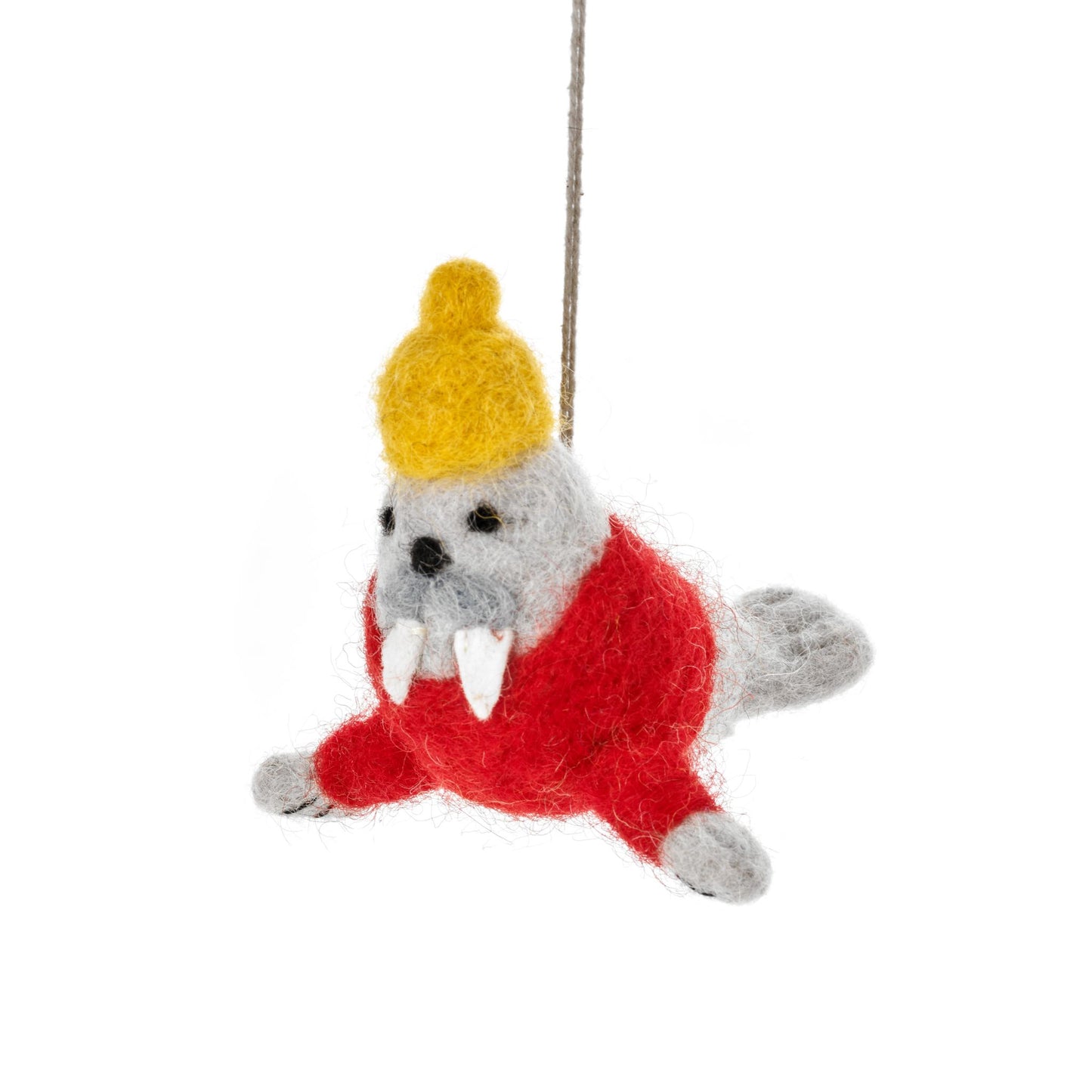 Needle Felt Winston the Walrus Decoration - felt walrus