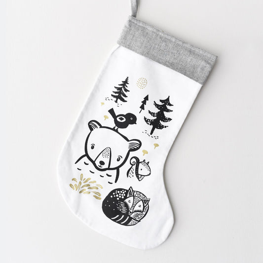 Organic Cotton Christmas Stocking - cotton stocking bear and friends design