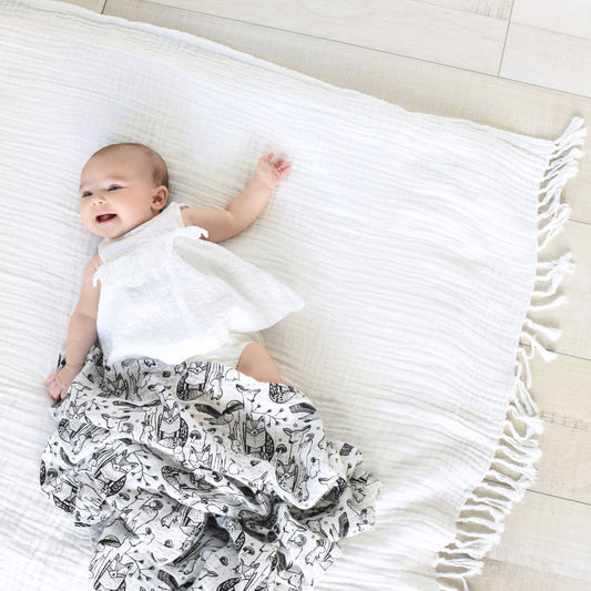 Organic Cotton Swaddle Forest Print - baby gifts