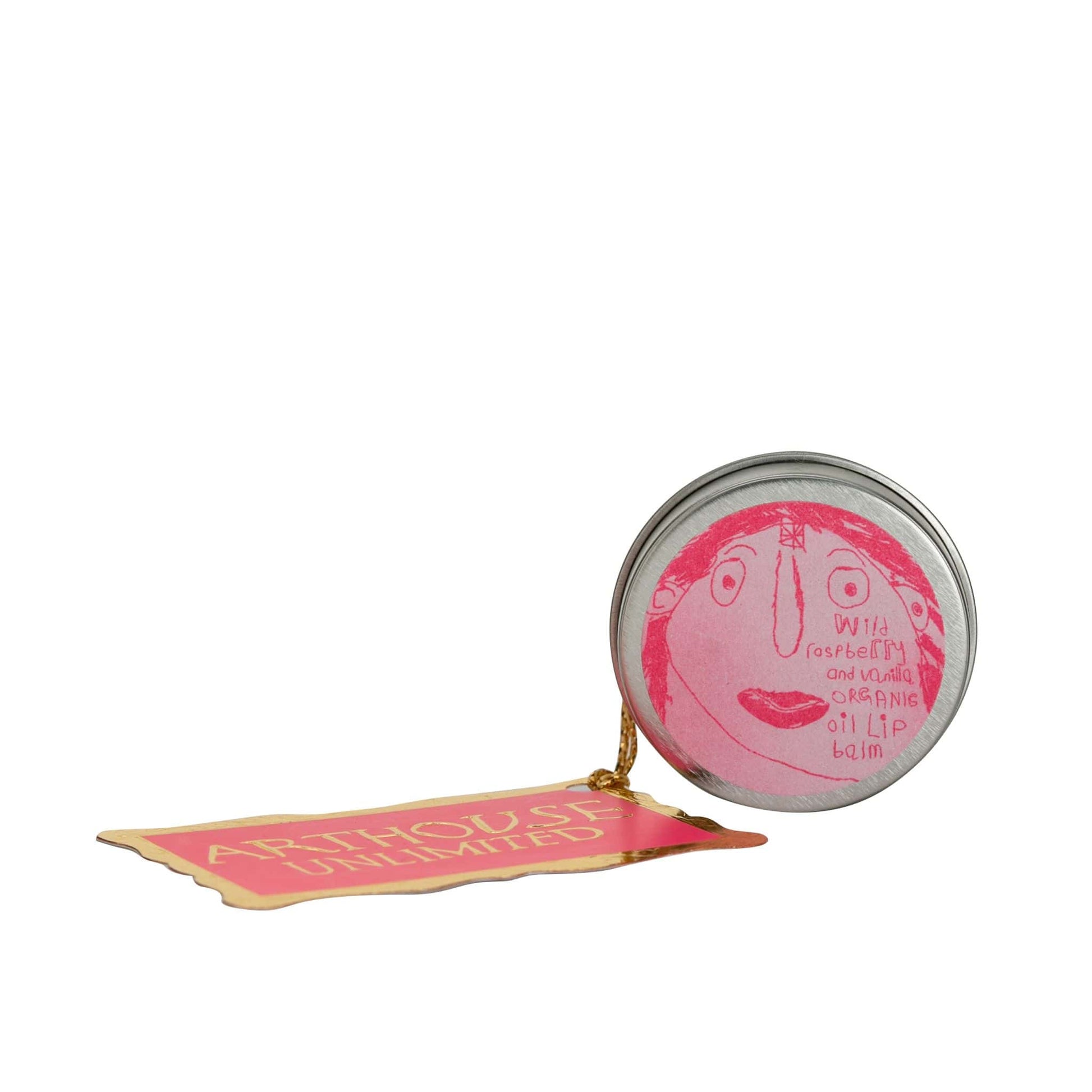 Organic Lip Balm - raspberry and vanilla with tag