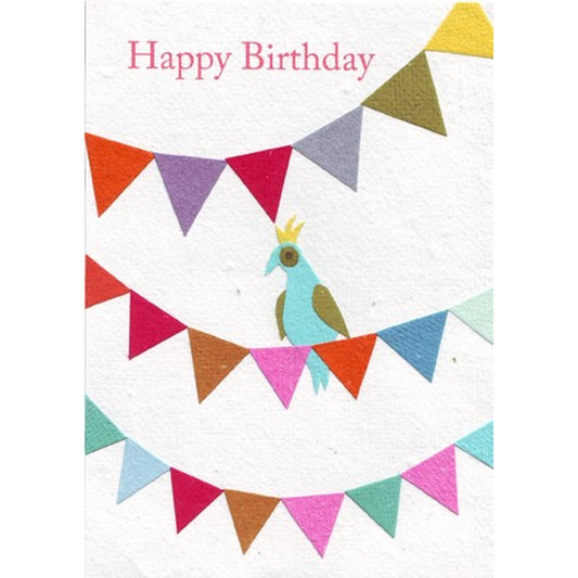 Party bird - handmade and recycled birthday card