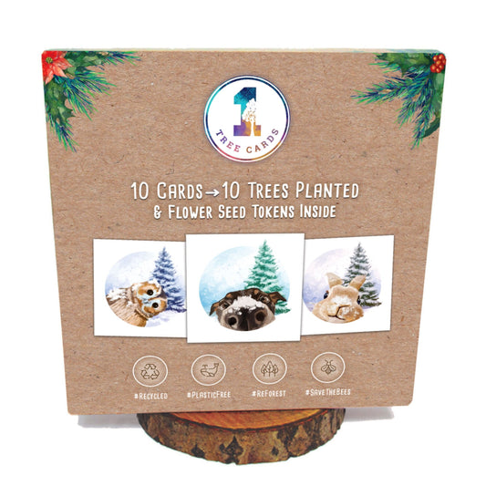 Recycled Christmas Card Box  10 Cards + 10 Trees Planted  Photobomb - box