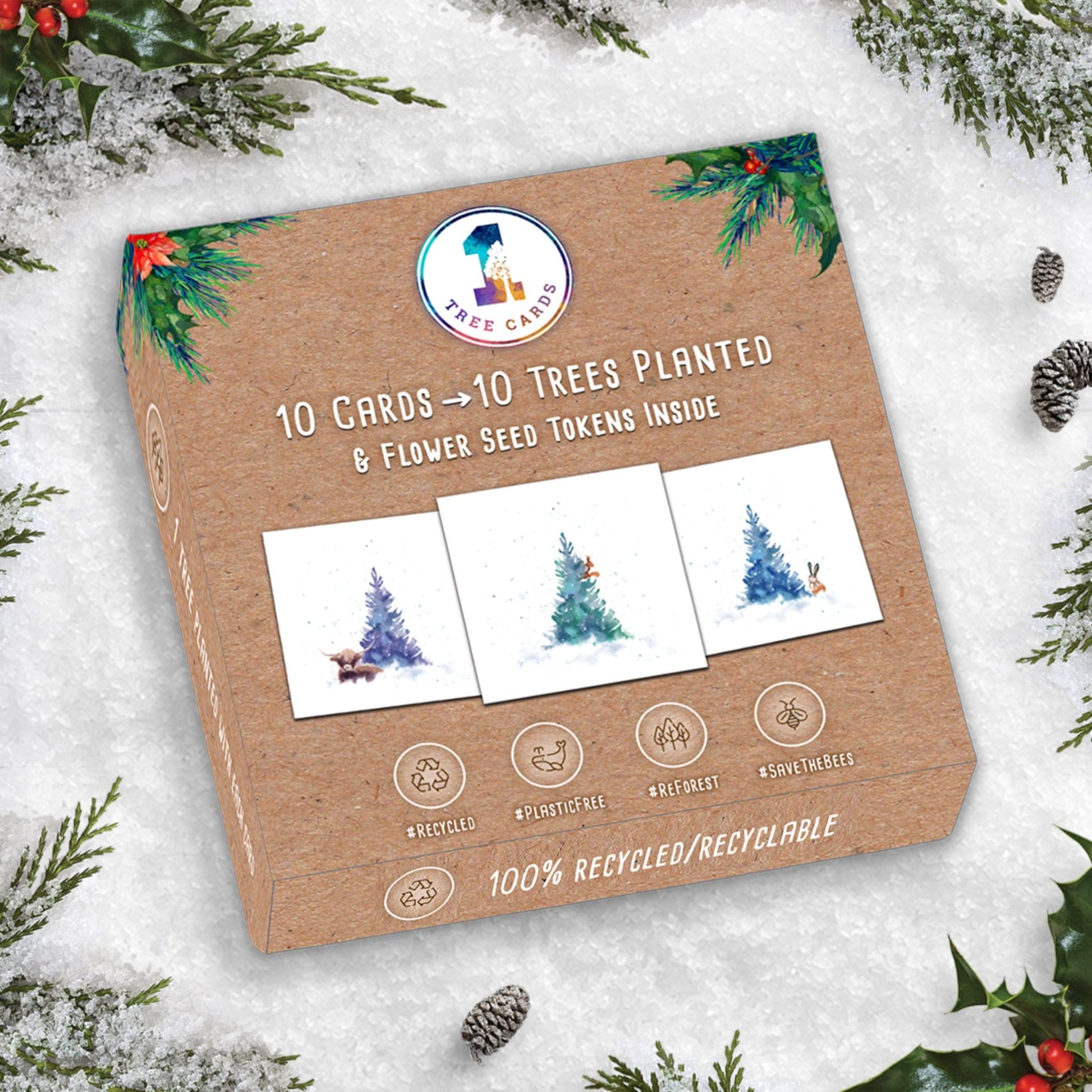christmas cards with wildflower seeds Recycled Christmas Cards Box