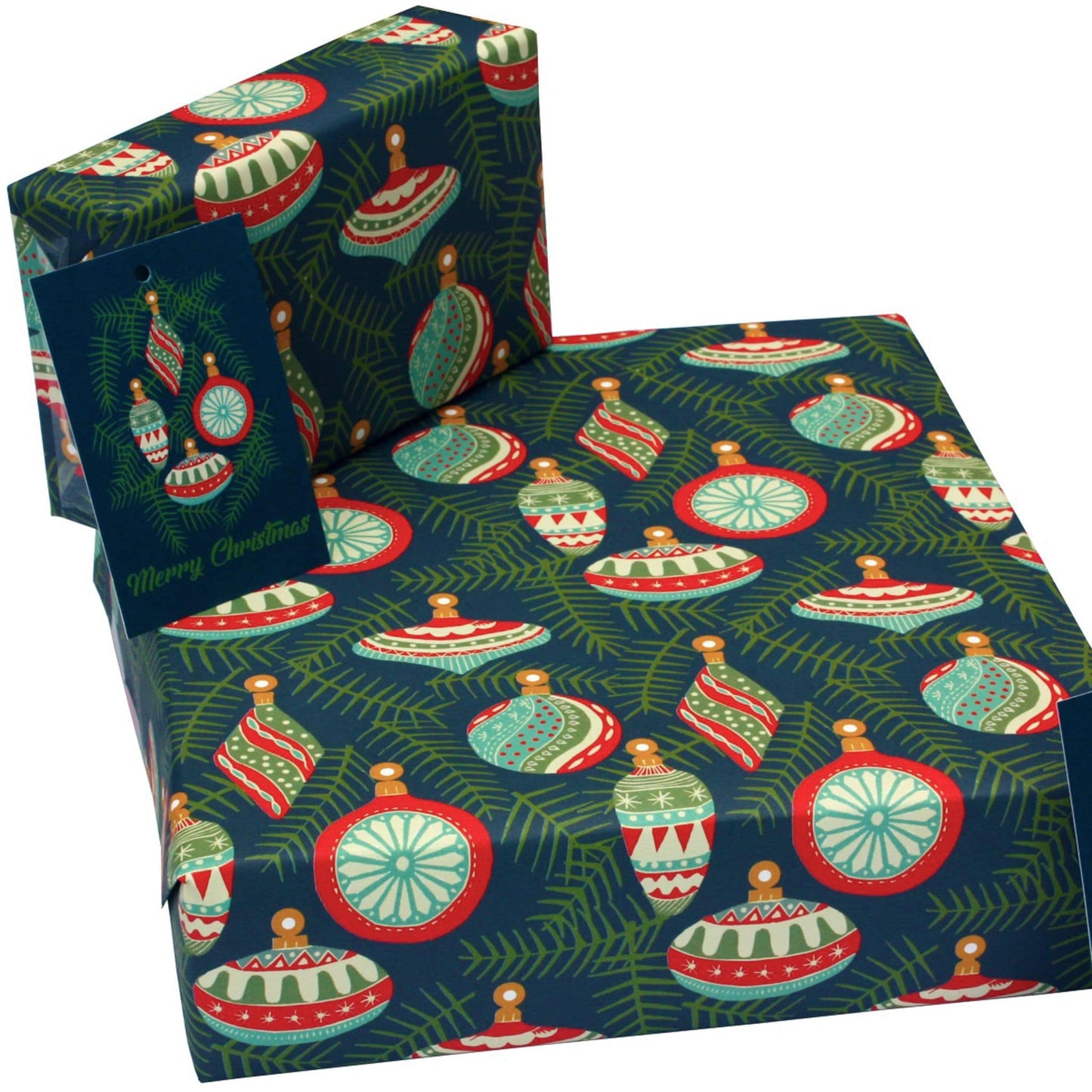 Recycled Christmas wrapping paper - Christmas baubles