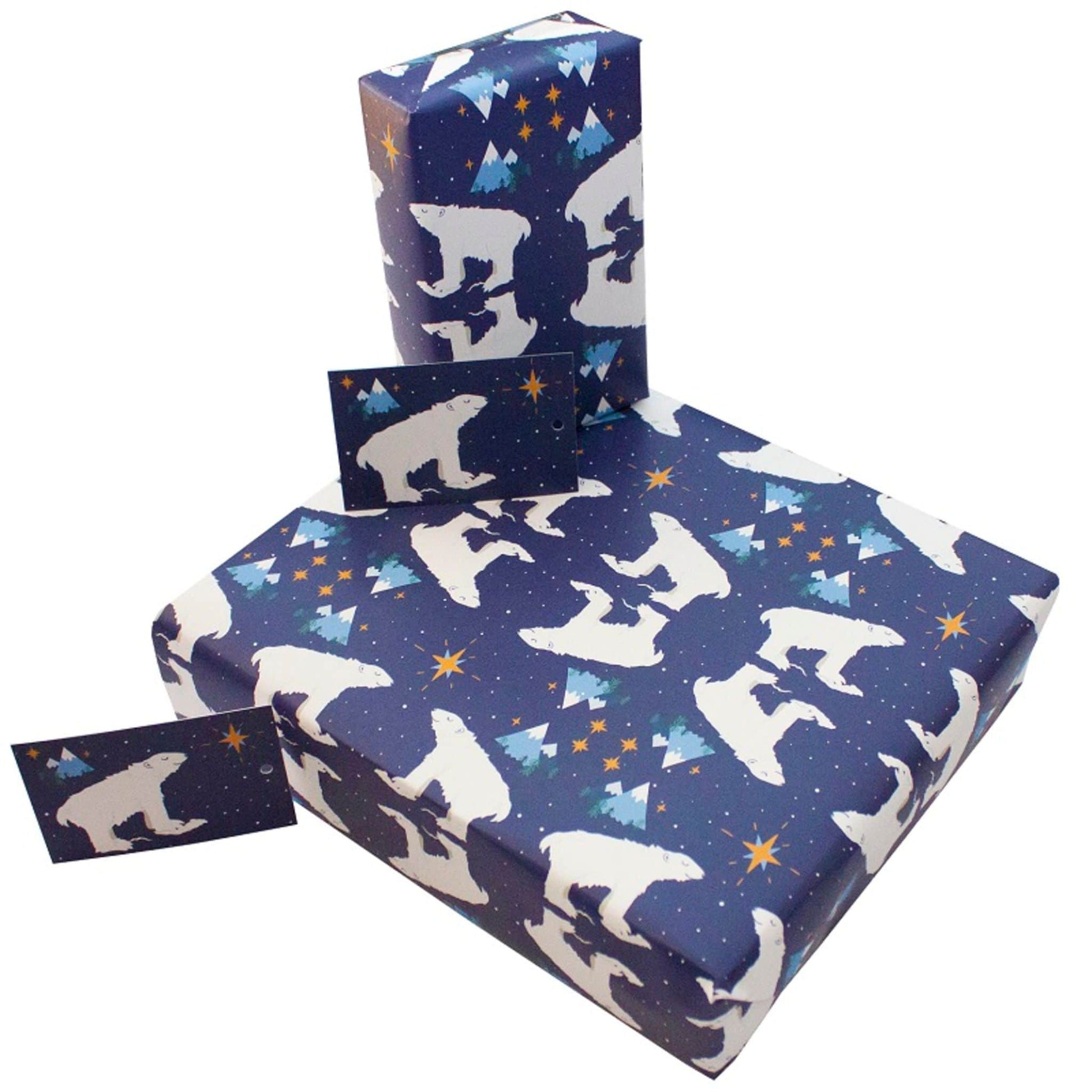 Recycled Christmas eco wrapping paper - polar bears
