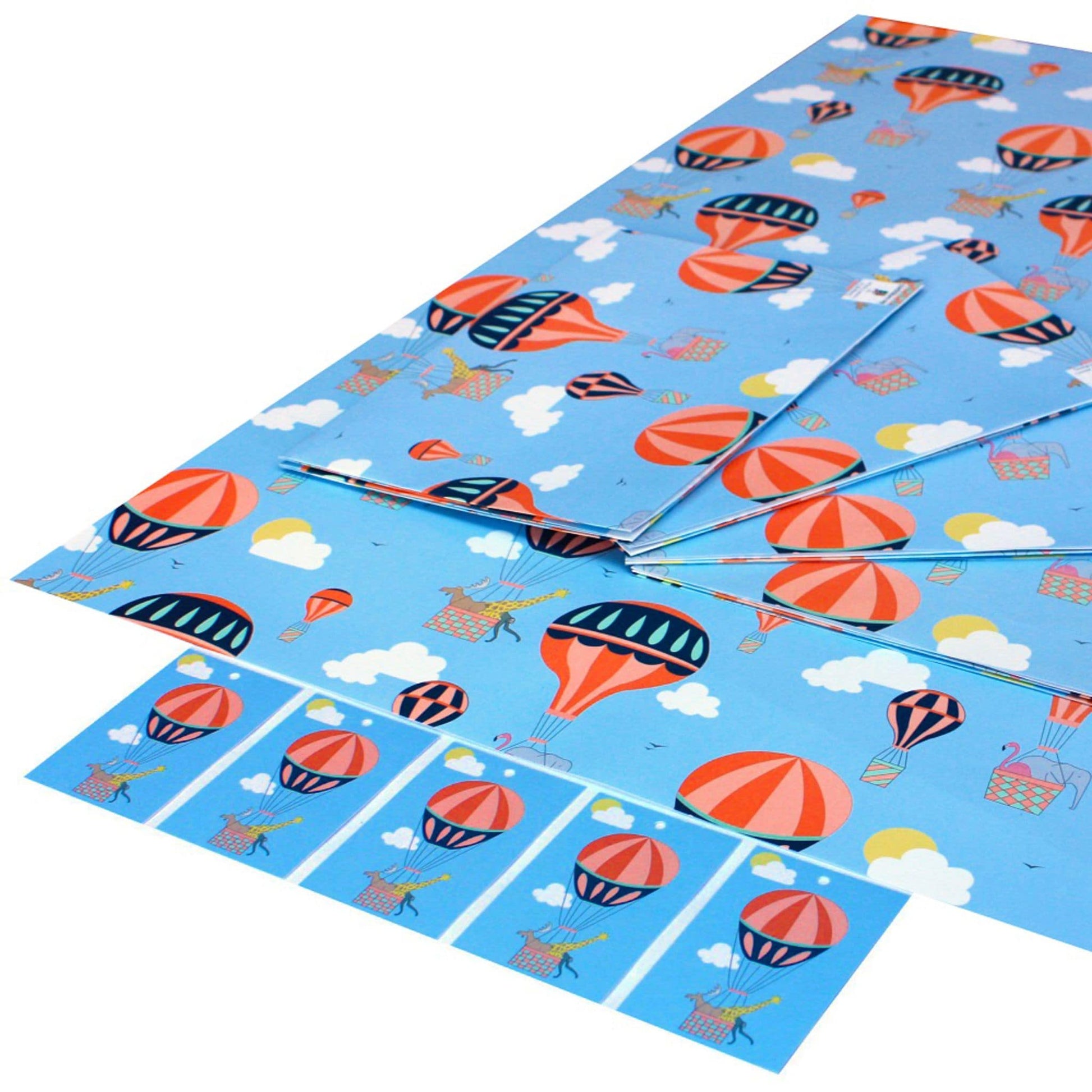 Recycled children's wrapping paper - hot air balloon gift wrap