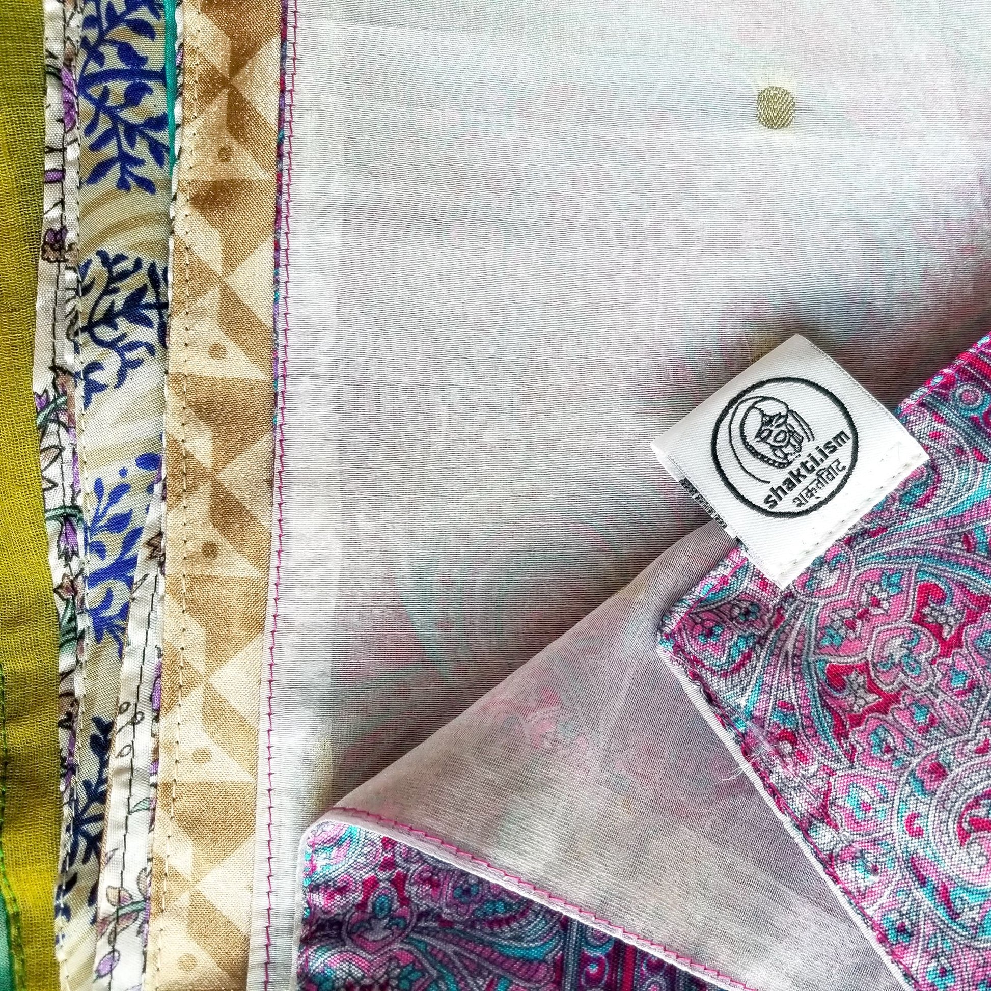 Reusable Fabric Gift Wrap  Upcycled sari - reversible gift wrap - extra large