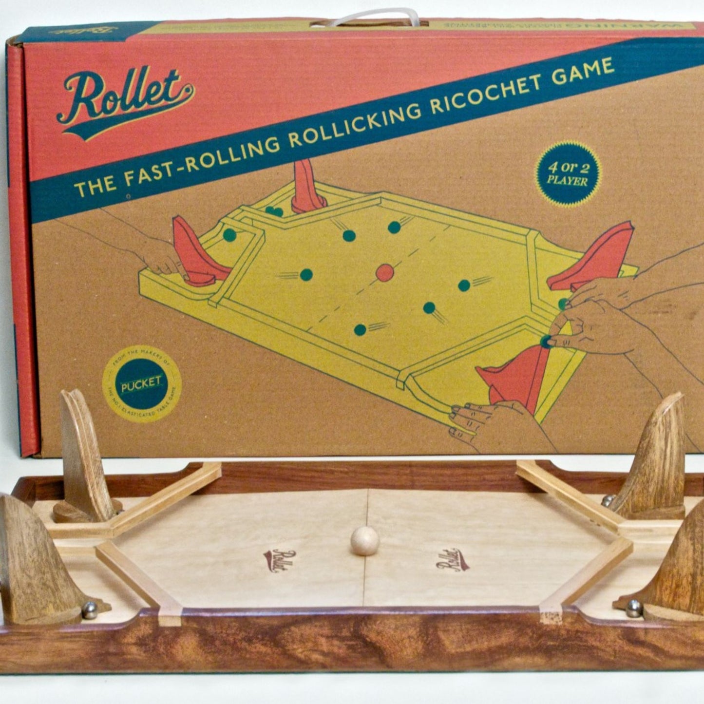 Rollet Ricochet Game - Fair Trade Wooden Games - Rollet game with box