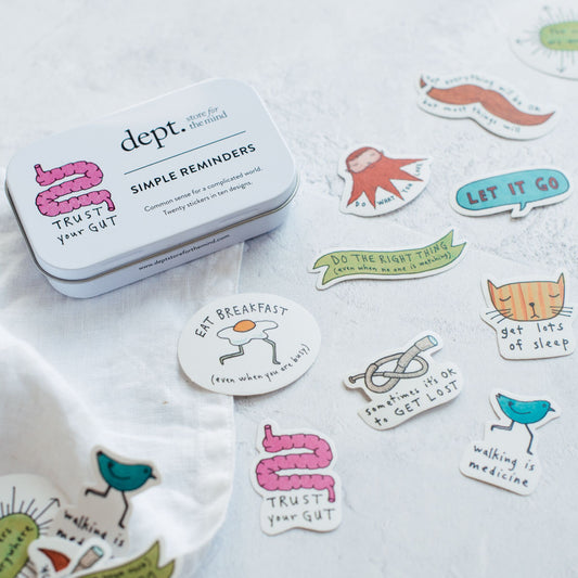 Simple Reminders - 20 Stickers in a Tin | Mindful Gifts