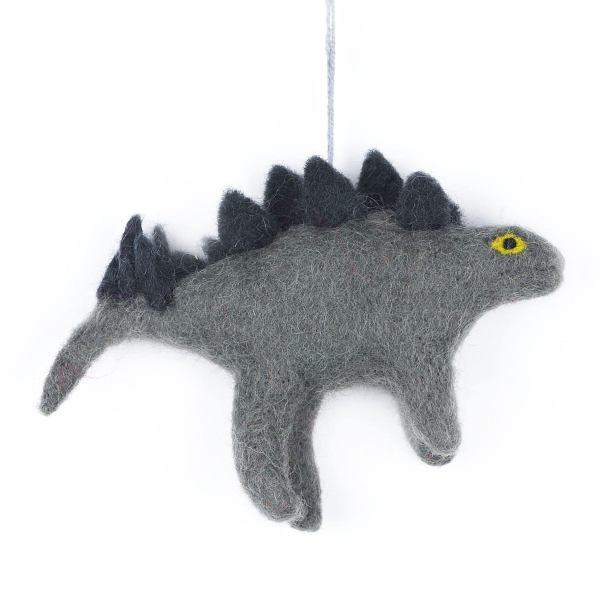 Small Hand-Felted Dinosaur Decoration | Fair Trade and handmade - stegosaurus