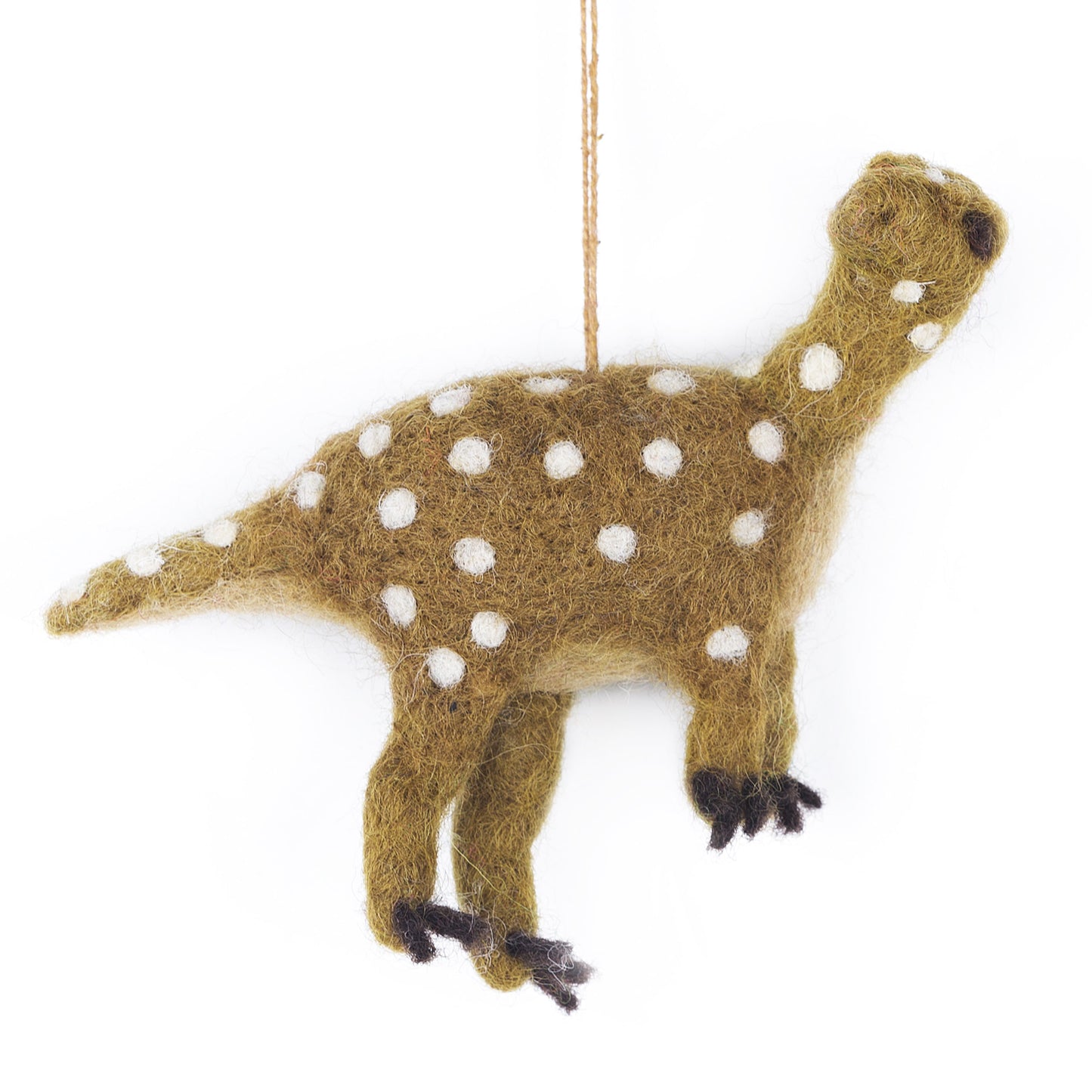 Small Hand-Felted Dinosaur Decoration | Fair Trade and handmade - iguanodon