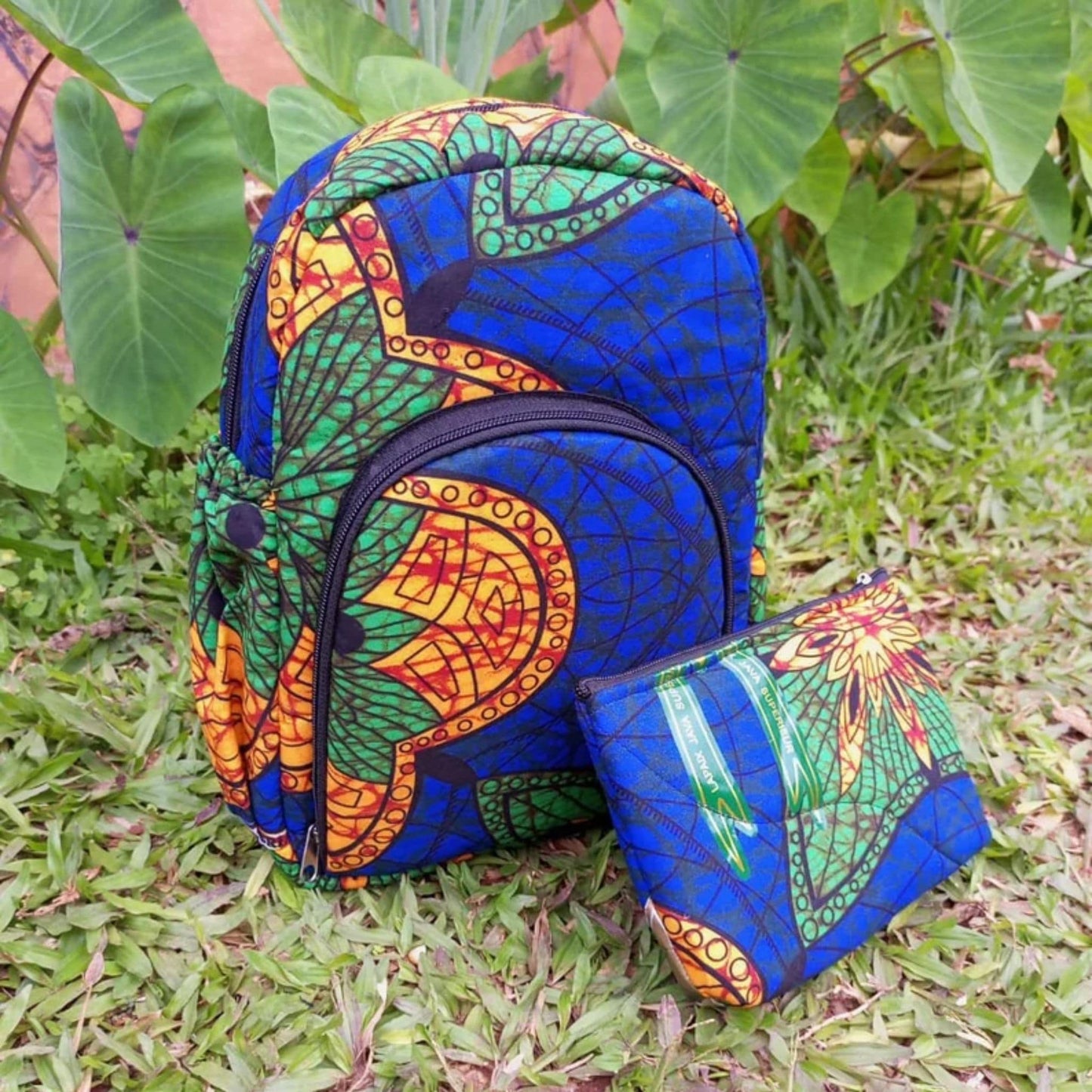 Small Handmade Colourful Backpack - orange, blue, green