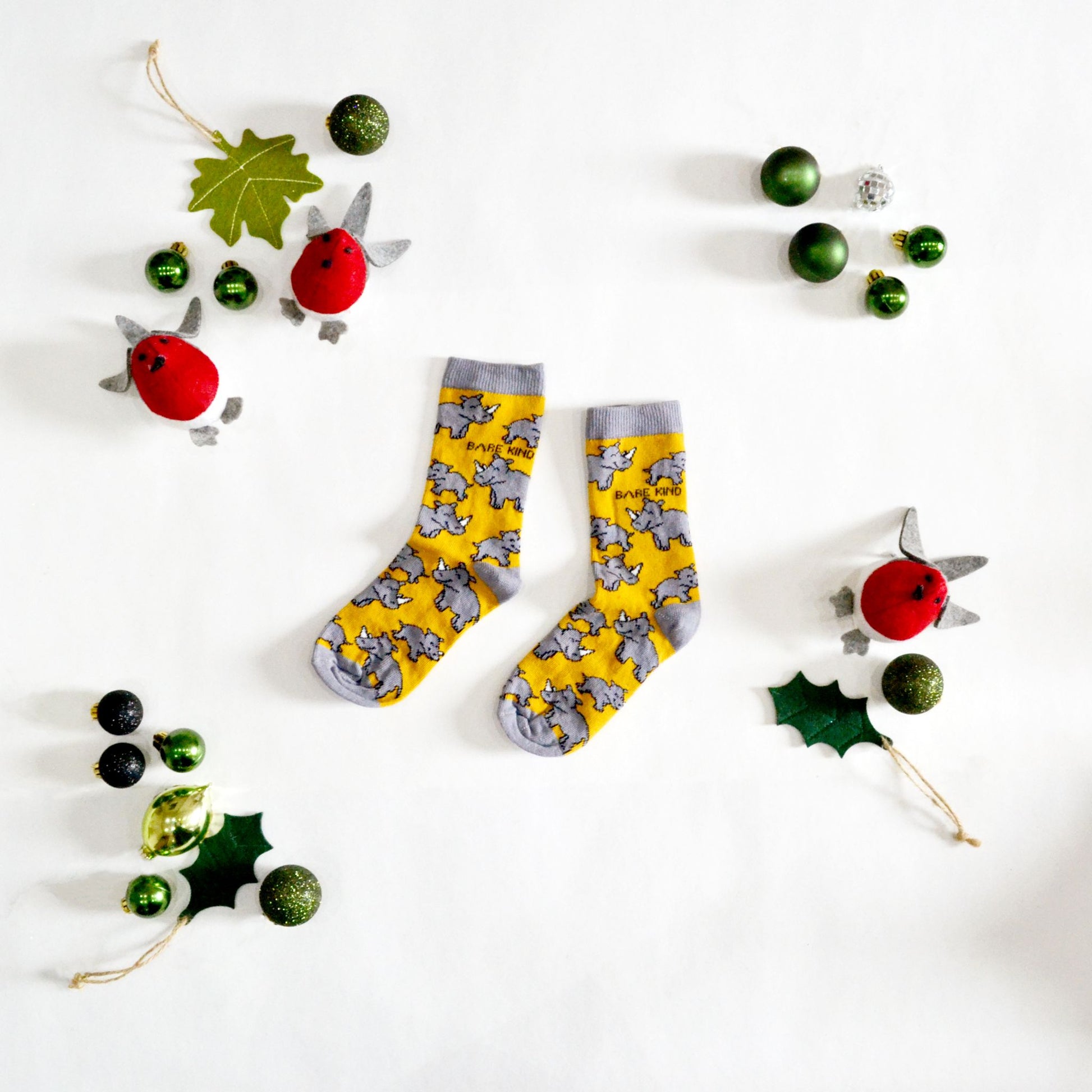 Socks Protecting Rhinos  Bamboo Socks in 3 Kids' Sizes - Christmas gift socks