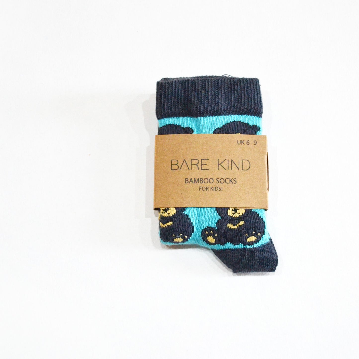 Socks Protecting Sun Bears -Bamboo Socks in 3 Kids' Sizes - in packaging