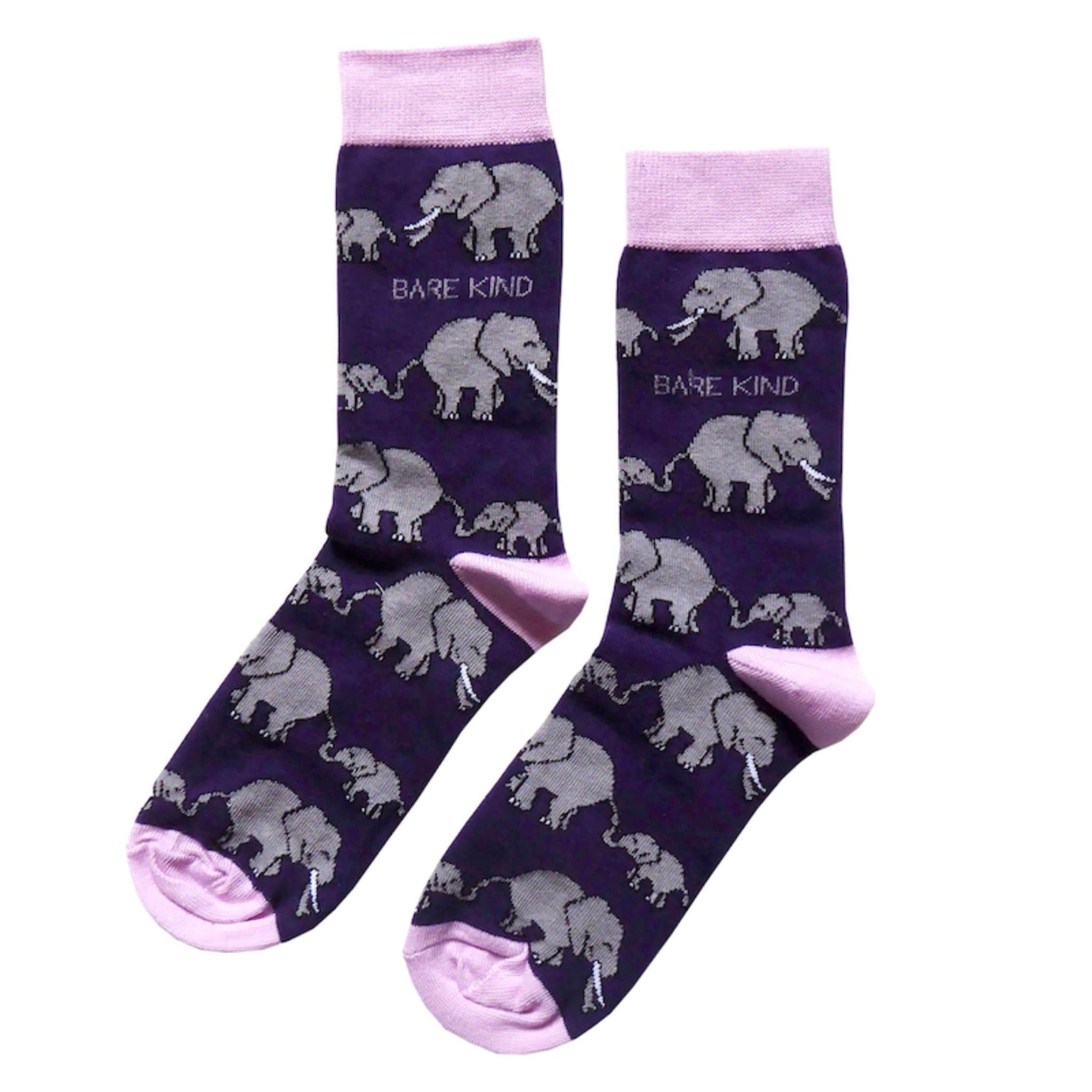 Elephant Socks That Help Elephant Conservation - Bamboo Socks in 2 Adult Sizes