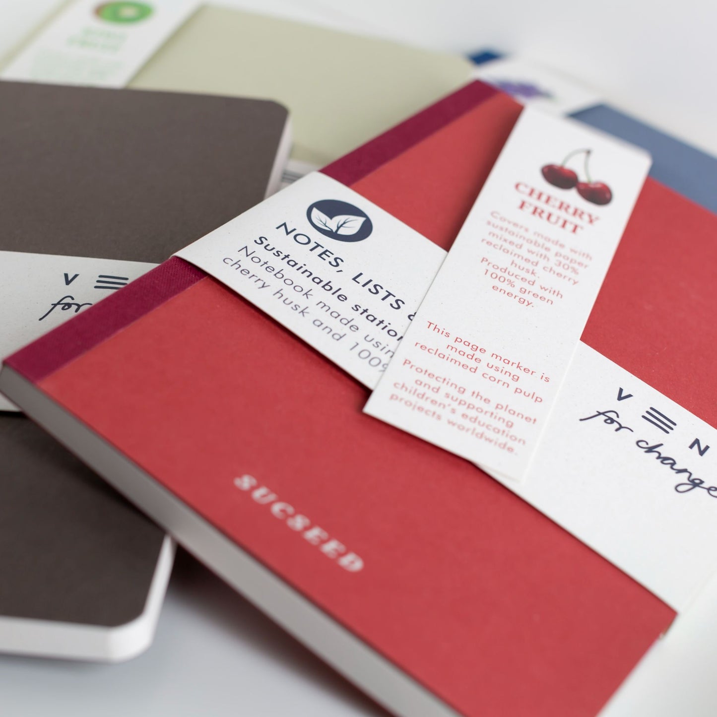 Sucseed Recycled book A5 Notebook - cherry