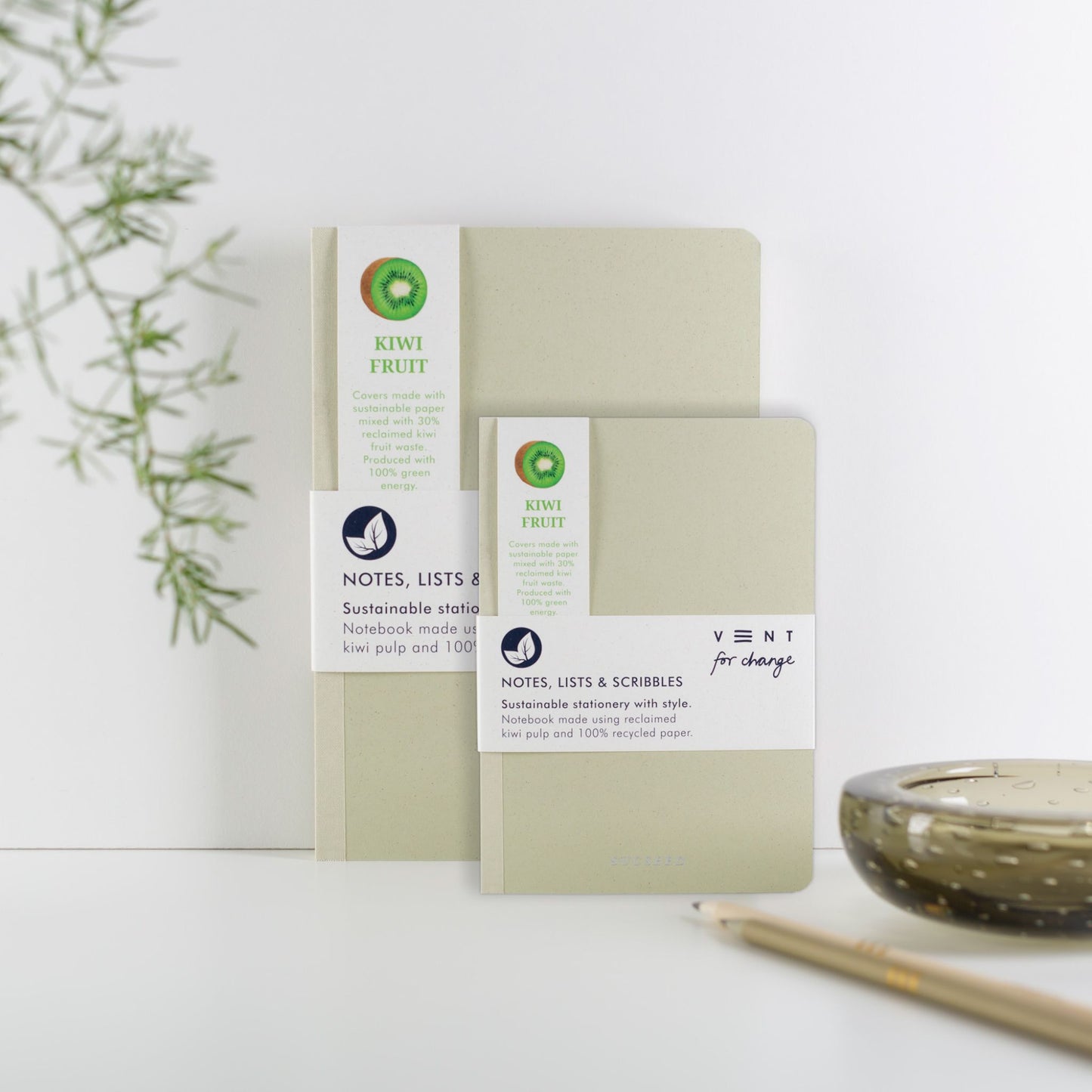 Sucseed Recycled A5 Notebook - kiwi A5 and A6