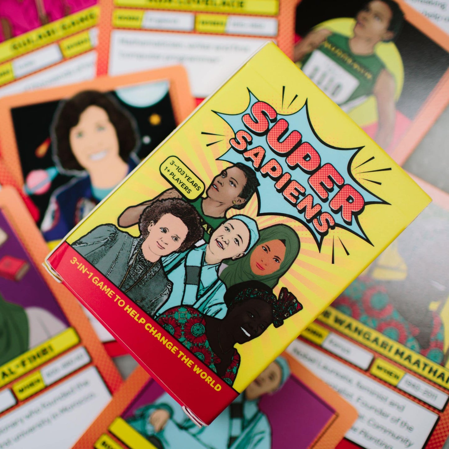 Super Sapiens  A 3-in-1 Game to Help Change the World - sustainable card game with box
