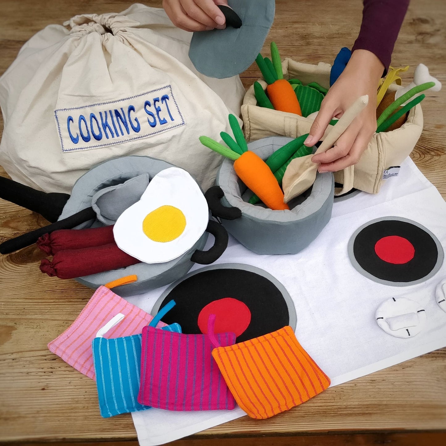 Toy Cooking Set - Fair Trade toy food set - from above