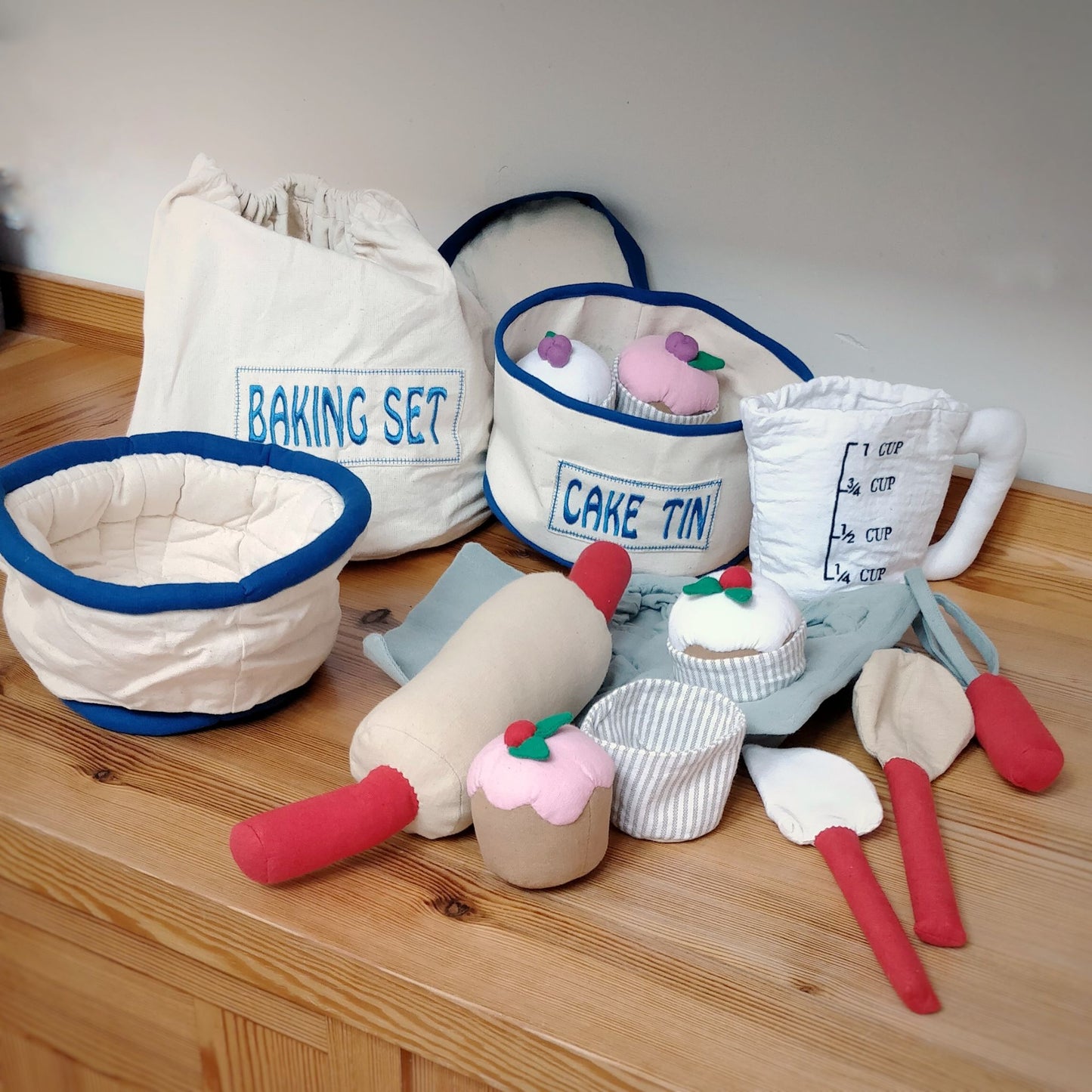 Ultimate Baker Toy Baking + Cake Set in Fair Trade Cotton- all contents