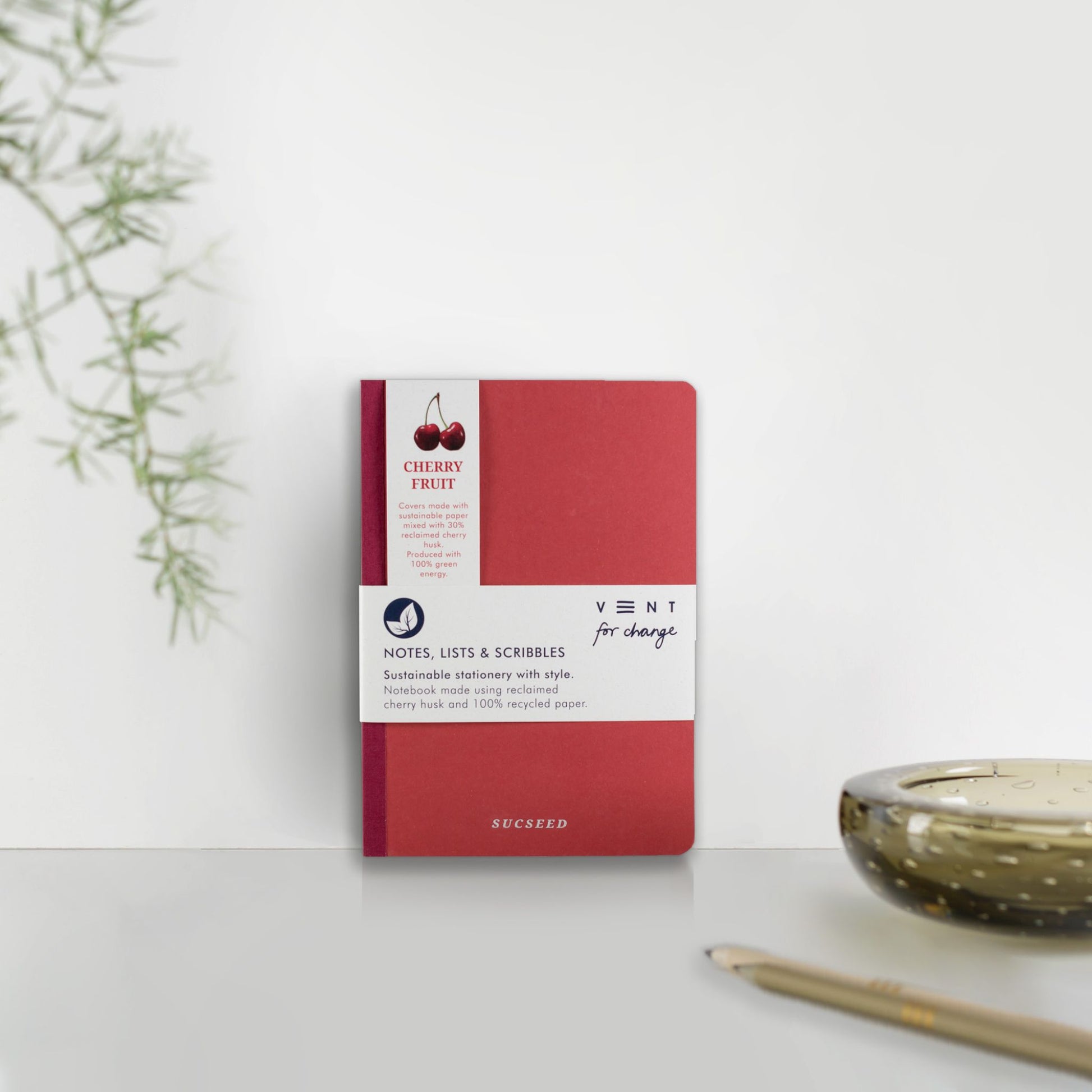 Sucseed Recycled A6 Notebook | Choose from 4 Reclaimed Seed Designs - cherry