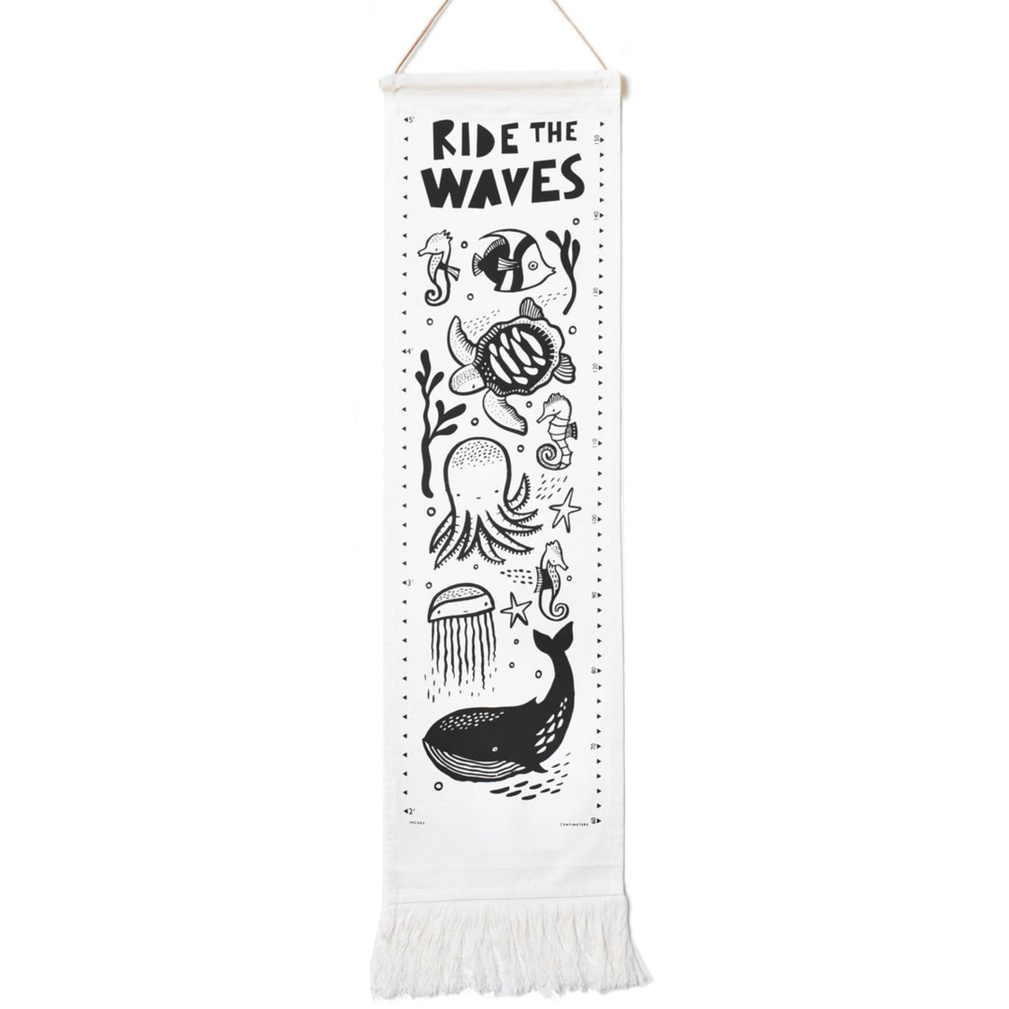 Wee Gallery Growth Chart  Ocean - fabric growth chart wall hanging