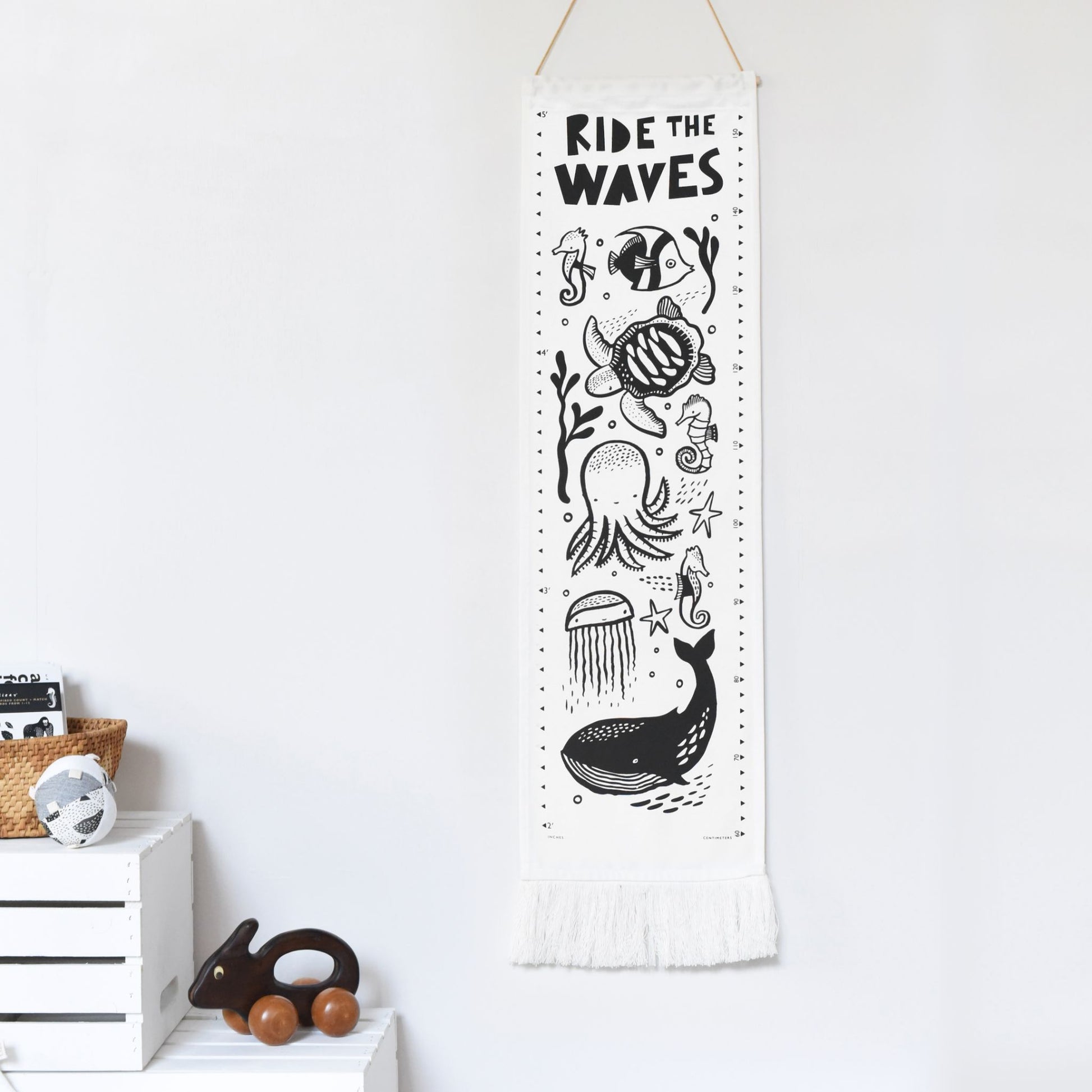 Wee Gallery Growth Chart  Ocean - nursery decoration in organic cotton