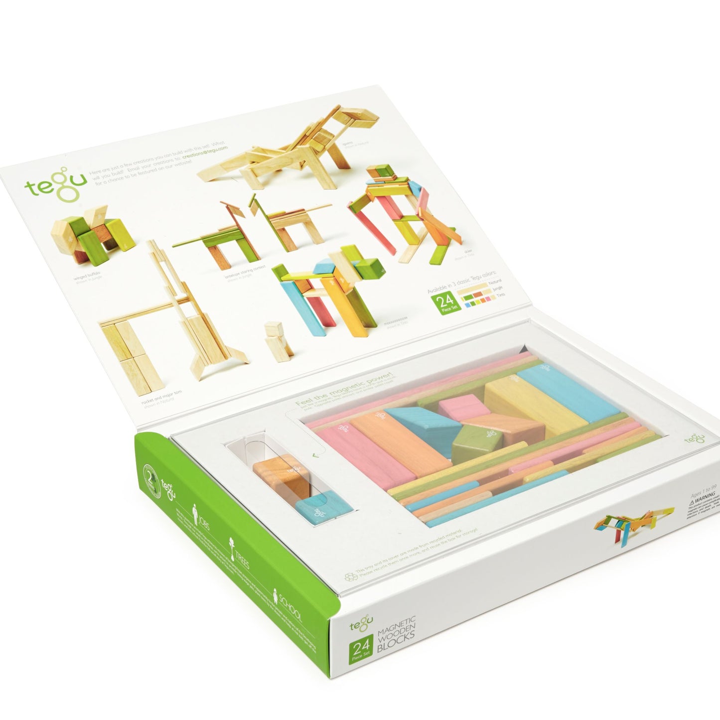24 Piece Set  Magnetic Wooden Building  - packaging