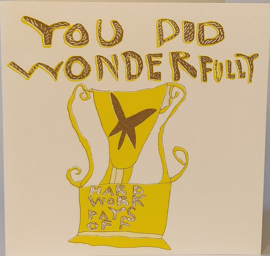You Did Wonderfully blank recycled celebration card from ARTHOUSE Unlimited