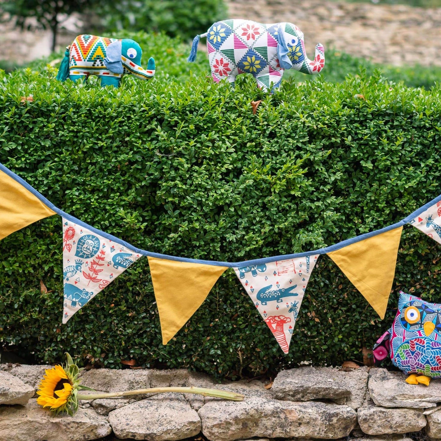 Handmade and Fair Trade Safari Print Bunting in cotton